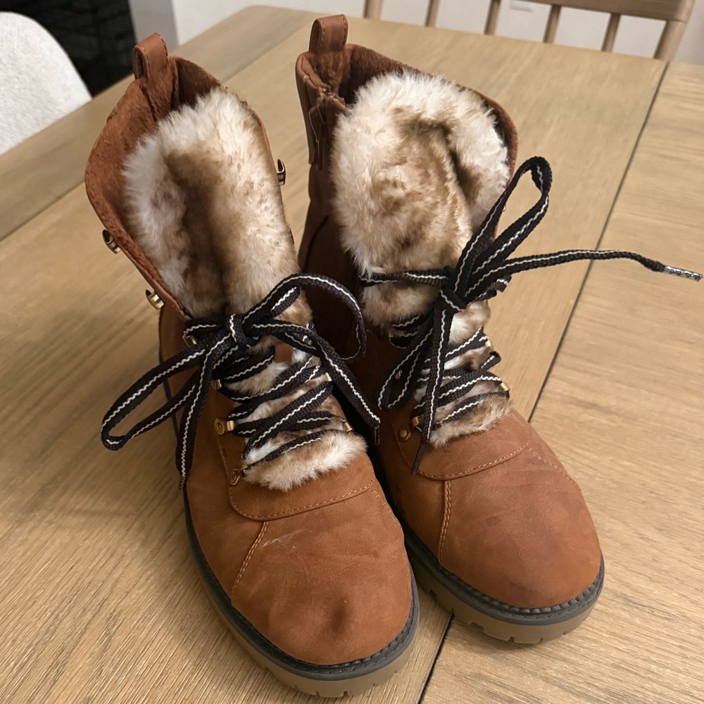 Style & Co. Brown Fur-Lined Boots - Picture 1 of 5